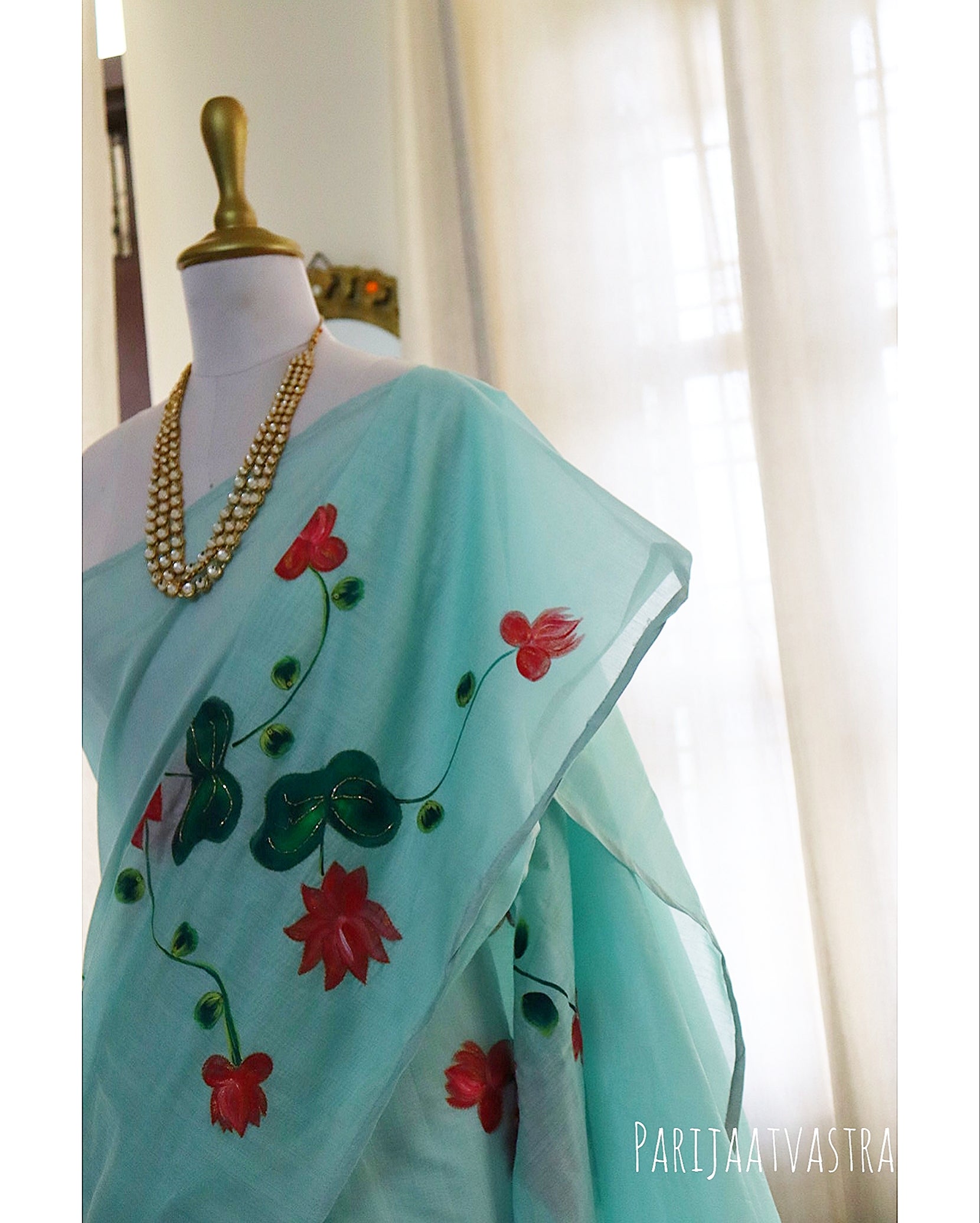 SAGARIKA - Hanpainted - Designer Cotton Silk Saree – Trendy Touch Boutique